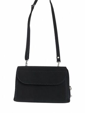 Elegant Dark Navy Vegan Leather Crossbody Organizer Bag – New